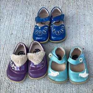 Livie & Luca Toddler Girls Shoes Lot of 3 Purple Blue Mary Janes Walkers Size 6